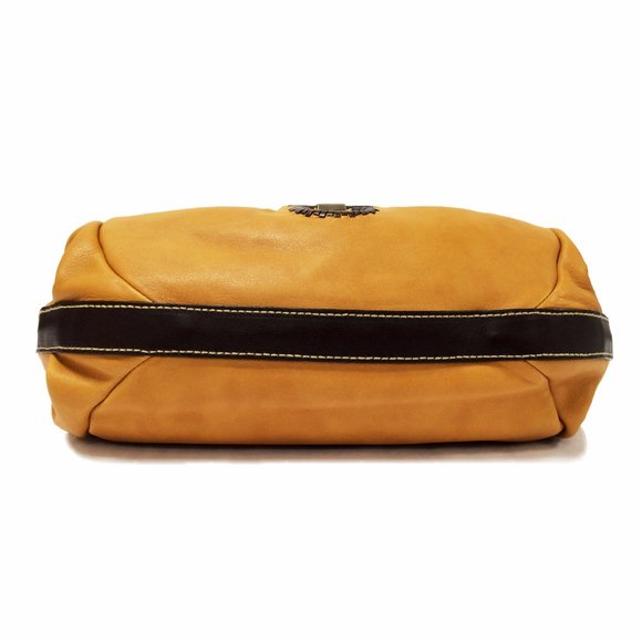 Salvatore Ferragamo Whip Stitched Tan Leather Satchel Handbag - Picture 8 of 11